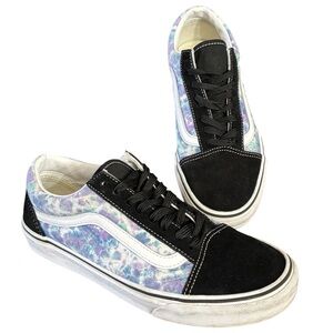 Vans Unisex Old Skool Skate Shoes Blue Purple Watercolor W8.5/M7 English Laundry